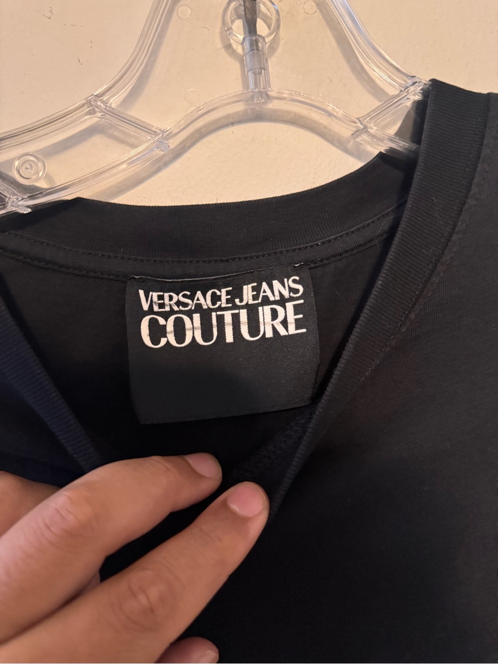 Versace Jeans Couture T Shirt Mens XL Black Gold Crest Logo Crew Neck Designer - Picture 3 of 6